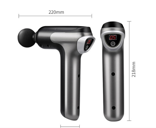 SPORX KH360 Massage Gun Deep Tissue Handheld Quiet Percussion Massager-High Intensity Vibration for Body Muscles Back And Neck Massager-Silver Black