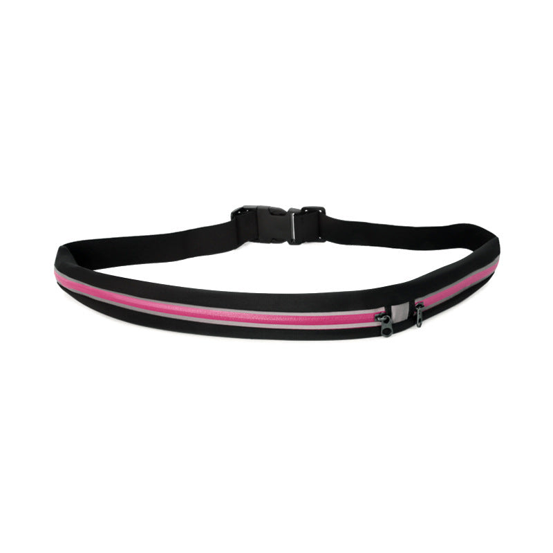 SPORX Extendable Stretch Mini Running Belt Zip Waist Pouch Black/Red