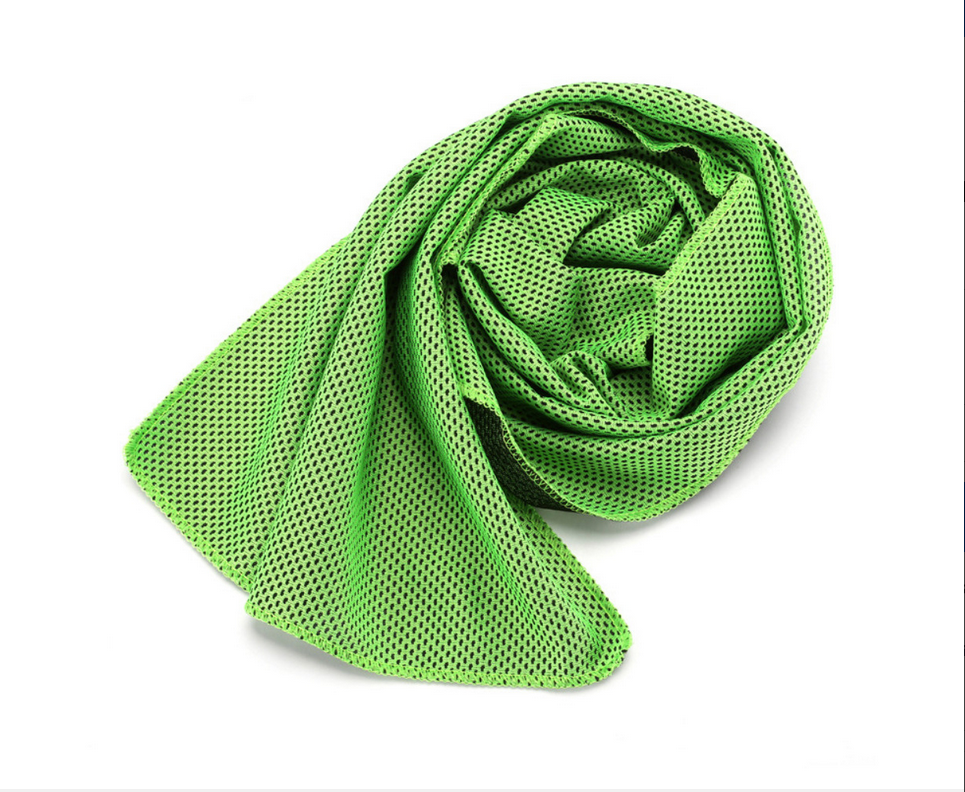 SPORX X Cool Double Layer Cooling Towel Hi Vis Green Maximum Instant Cooling, UPF 50 Sun Protection, Yoga, Golf, Gym, Neck, Workout