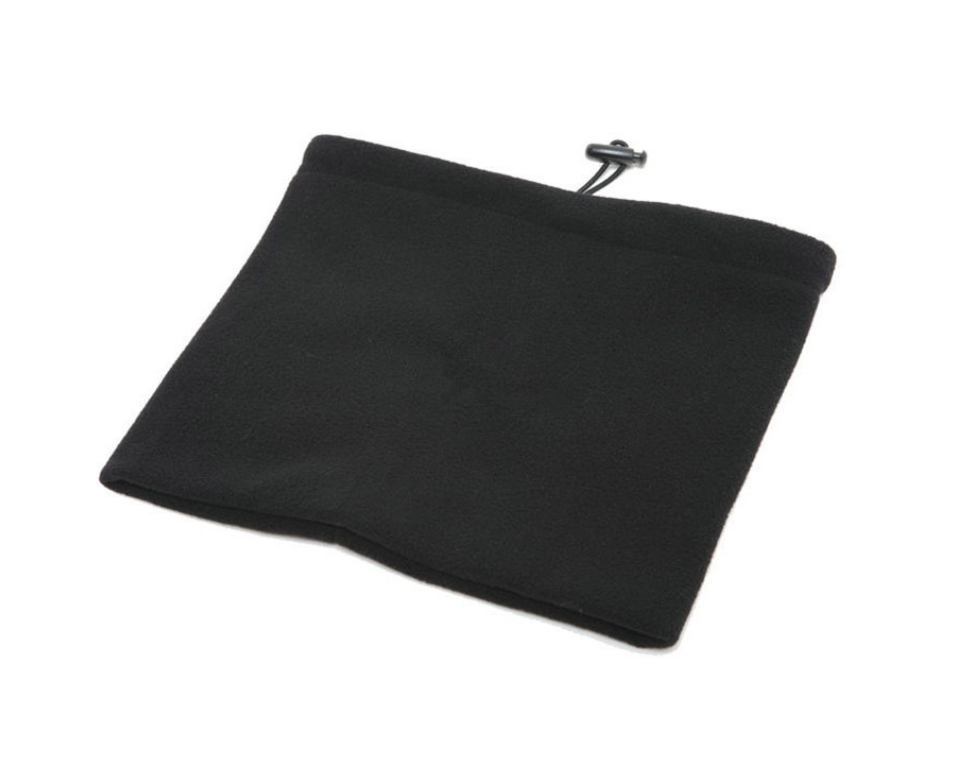 SPORX Polyester Fleece Neck Gaiter Warmer Scarf v2 - Black on Black