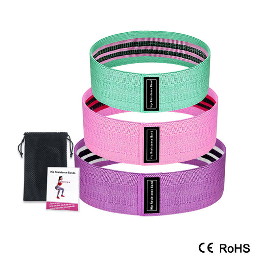 3PCS SPORX Fabric Loop Resistance Band Set for Fitness Training