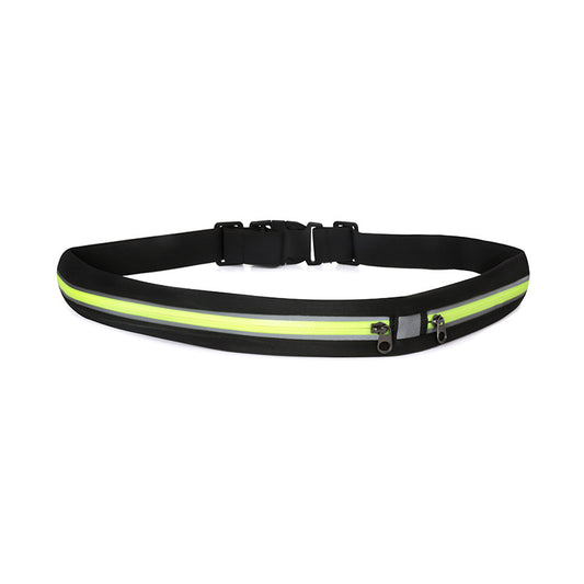 SPORX Extendable Stretch Mini Running Belt Zip Waist Pouch Black/Yellow